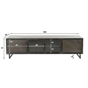 Elira zwart tv-meubel met 4 deuren - 180 cm