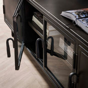 Elira zwart tv-meubel met 4 deuren - 180 cm