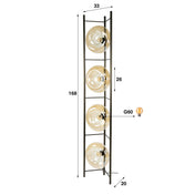 Sollara 4-lichts - vloerlamp met amberkleurig glas