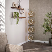 Sollara 4-lichts - vloerlamp met amberkleurig glas
