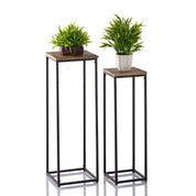 Bloemenzuilen Set B 25 en 20 H 78 en 67 cm bloemenkruk peru plantenstandaard vierkant
