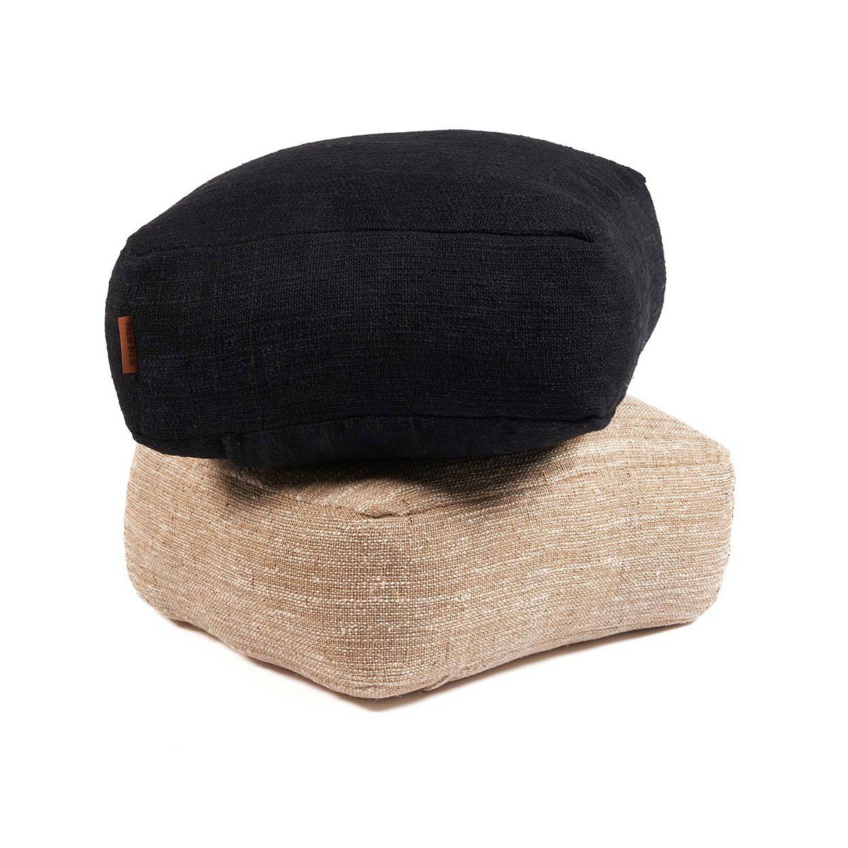 Comfortabele beige katoenen poef