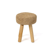 Kruk van teakhout en raffia