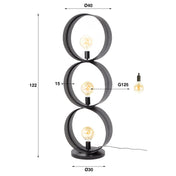 Rinara gaas 3-lichts - houtskool vloerlamp