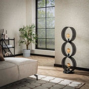 Rinara gaas 3-lichts - houtskool vloerlamp