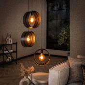 Rinara Mesh gelaagde hanglamp met 3 lichtpunten - Antraciet