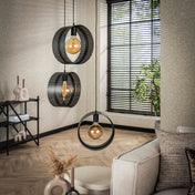Rinara Mesh gelaagde hanglamp met 3 lichtpunten - Antraciet
