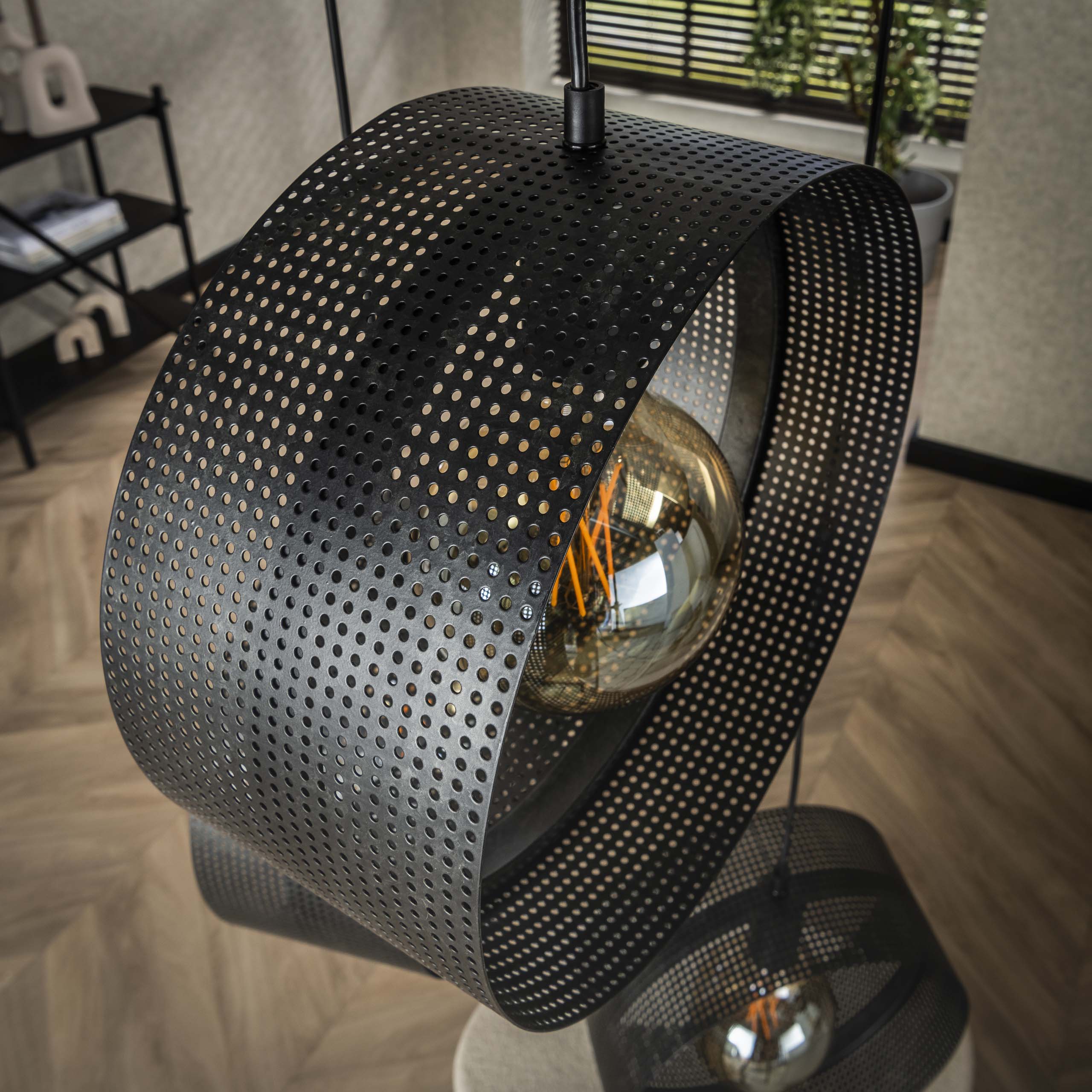 Rinara Mesh gelaagde hanglamp met 3 lichtpunten - Antraciet