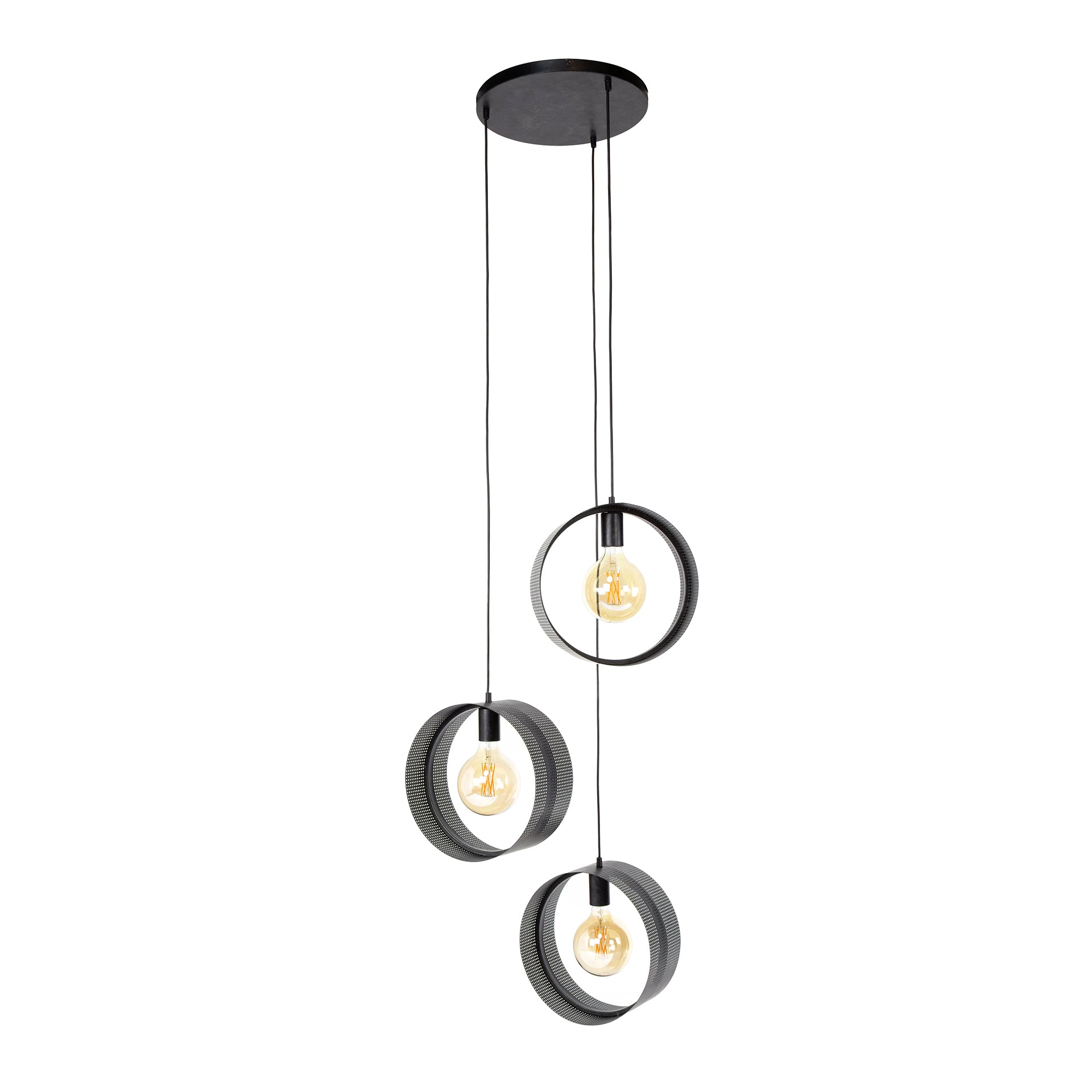 Rinara Mesh gelaagde hanglamp met 3 lichtpunten - Antraciet