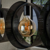Rinara Mesh 4-lichts - Houtskool hanglamp