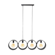 Rinara Mesh 4-lichts - Houtskool hanglamp