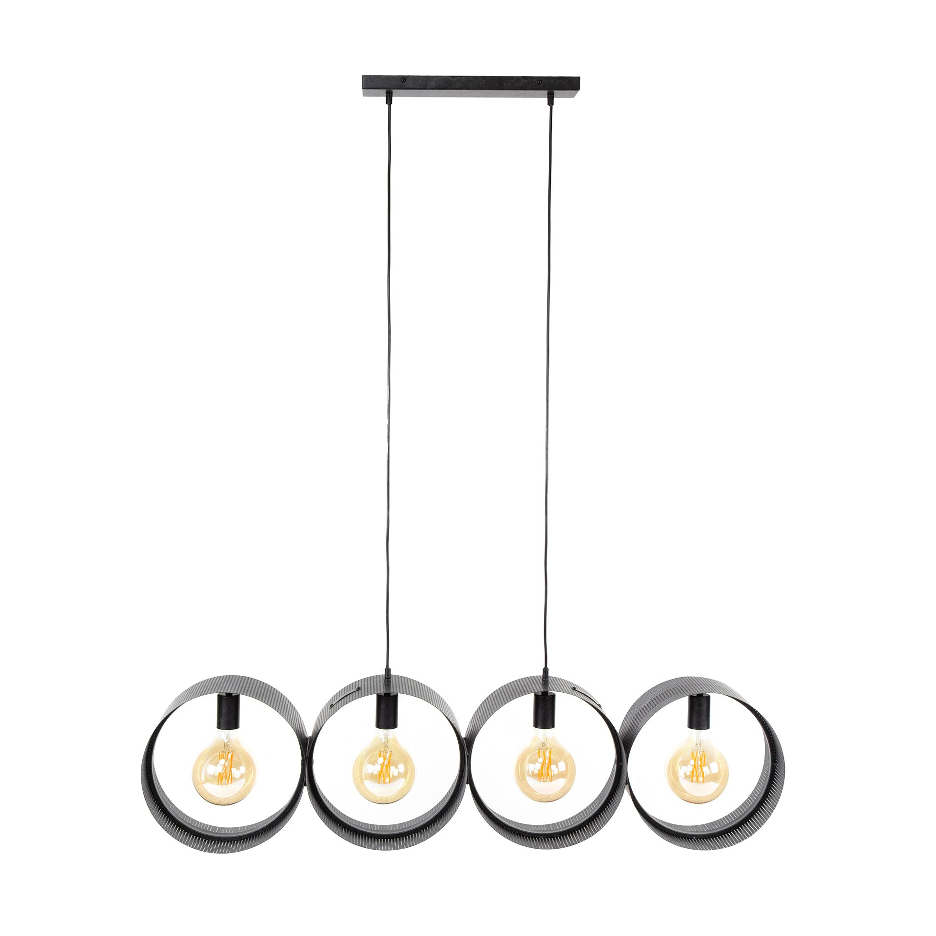 Rinara Mesh 4-lichts - Houtskool hanglamp