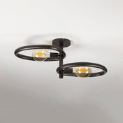 Pebira artic zwarte plafondlamp met 2 lichtpunten