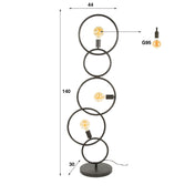 Loopra 3-lichts - artic zwart vloerlamp