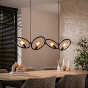 Loopra 4-lichts - Artic zwarte hanglamp