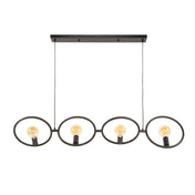 Loopra 4-lichts - Artic zwarte hanglamp
