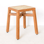 Atelier weave bruine houten kruk
