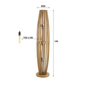 Orbira L 3-lichts - massief mangohouten vloerlamp