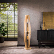 Orbira L 3-lichts - massief mangohouten vloerlamp