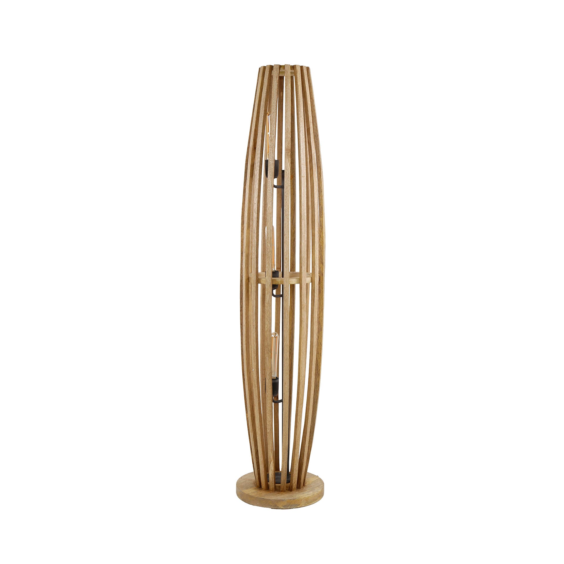Orbira L 3-lichts - massief mangohouten vloerlamp