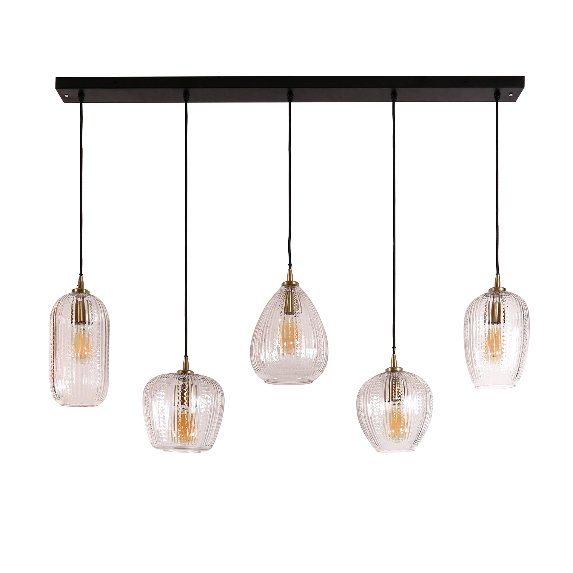 Diamera Grain 5-lichts - Diamantglazen hanglamp