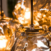 Rovara 4+3-lichts - Chroom glazen hanglamp