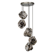 Rovara 5-lichts hanglamp - Chroom glas