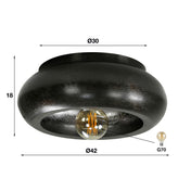 Skyra zwart nikkel 1-lichts Ø42cm plafondlamp