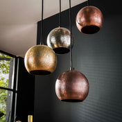 Bolaro Metalen hanglamp met 6 lampen en 3 niveaus - Mat nikkelmix