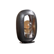 Arvona zwarte nikkel metalen tafellamp met 1 lichtpunt - 35 cm