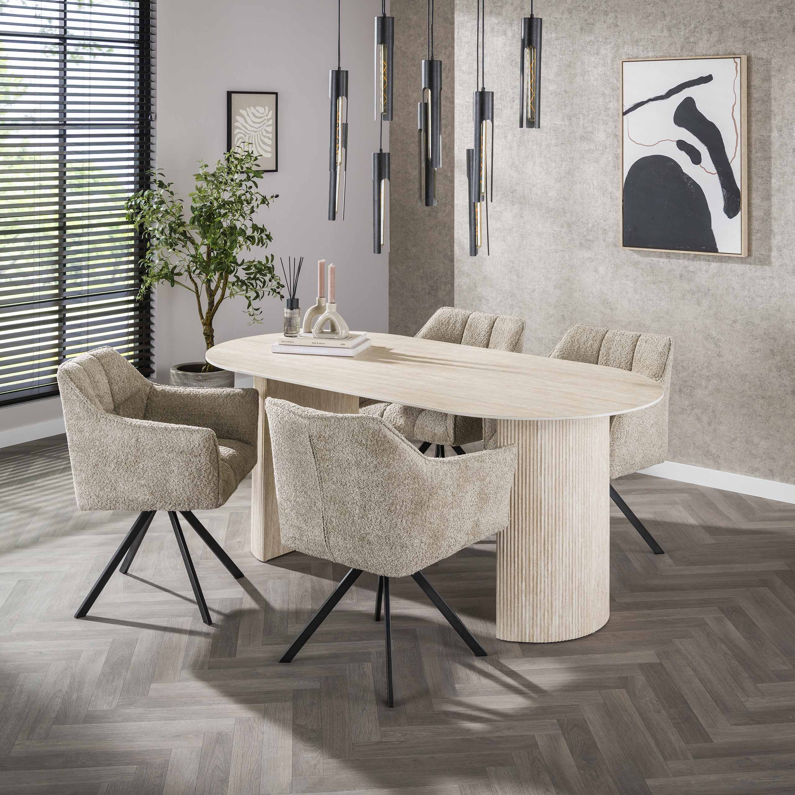 Tubara 5+4-lichts - Arctic zwarte hanglamp