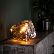 Rovira chroom glas 1-licht tafellamp