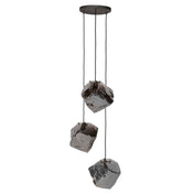 Rovara 3-lichts met trappen - Chromen glazen hanglamp