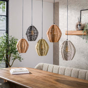 Wexel 5-lichts - Mat nikkelmix hanglamp