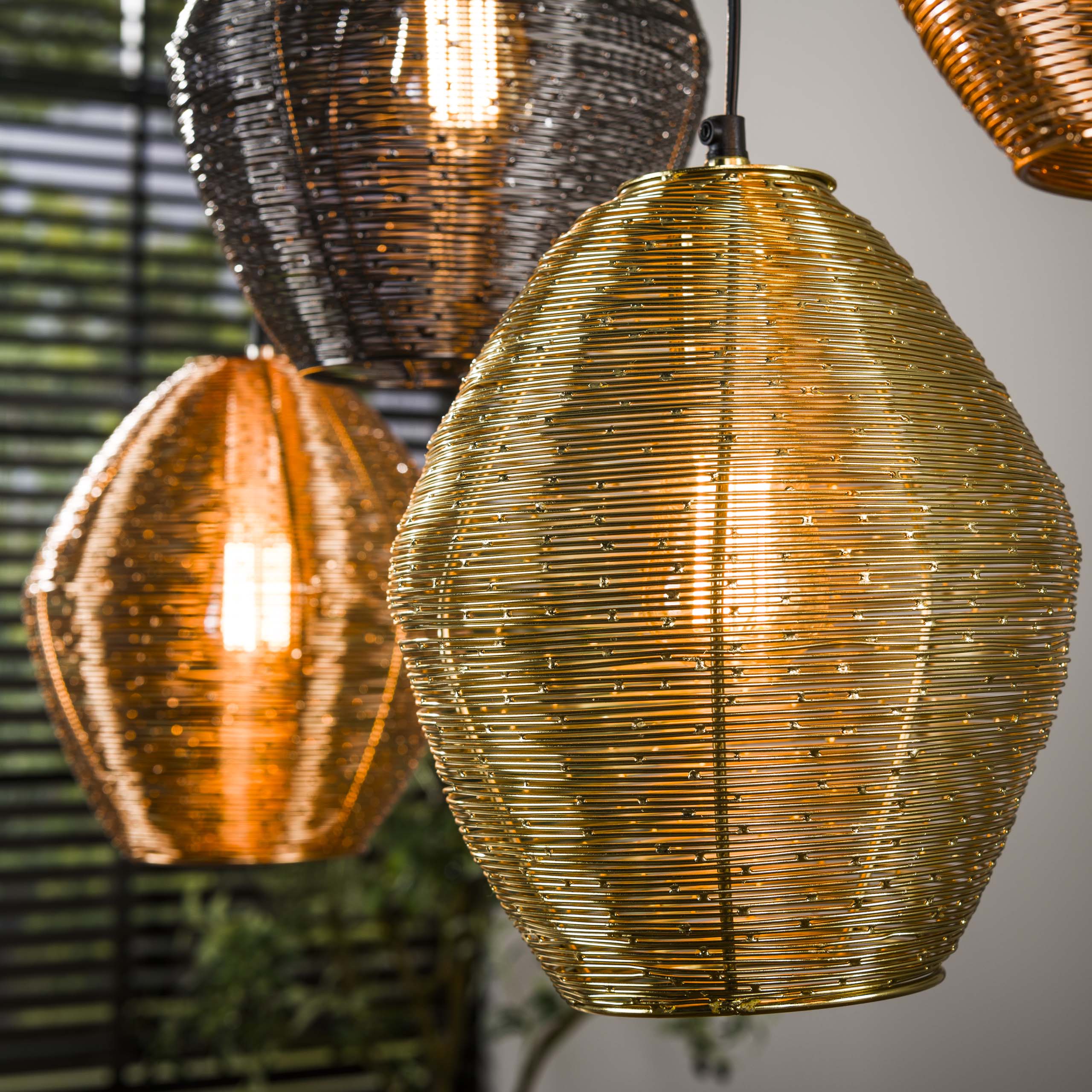 Wexel 5-lichts - Mat nikkelmix hanglamp