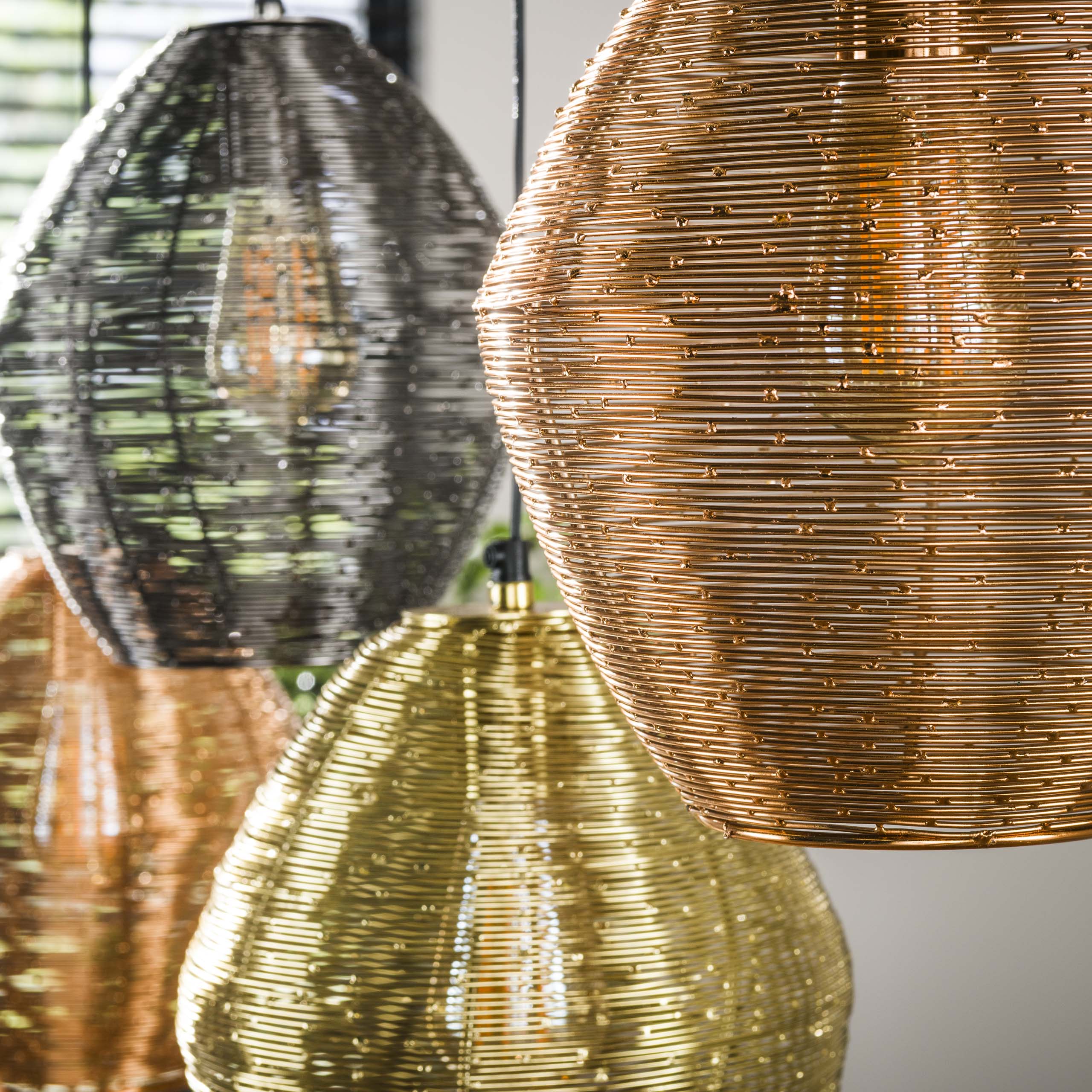 Wexel 5-lichts - Mat nikkelmix hanglamp