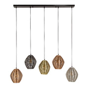 Wexel 5-lichts - Mat nikkelmix hanglamp