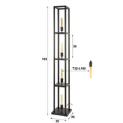 Quadris 4-lichts - artic zwarte vloerlamp
