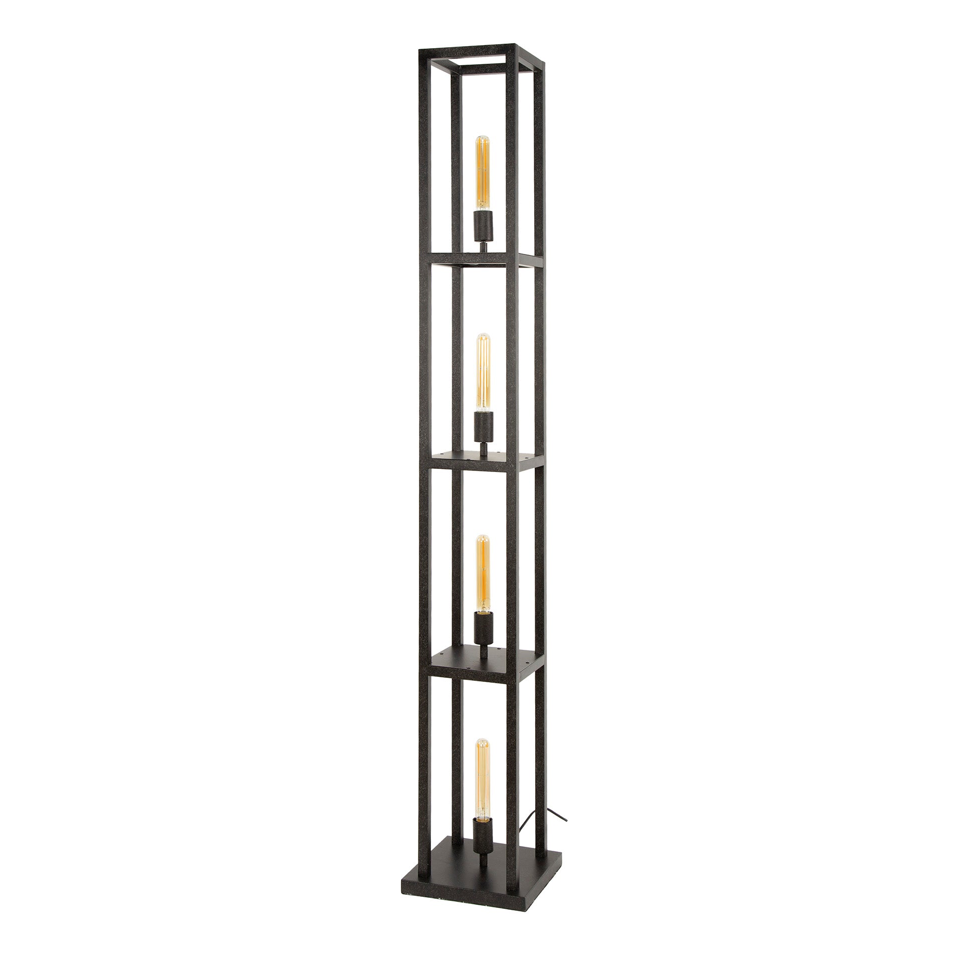 Quadris 4-lichts - artic zwarte vloerlamp