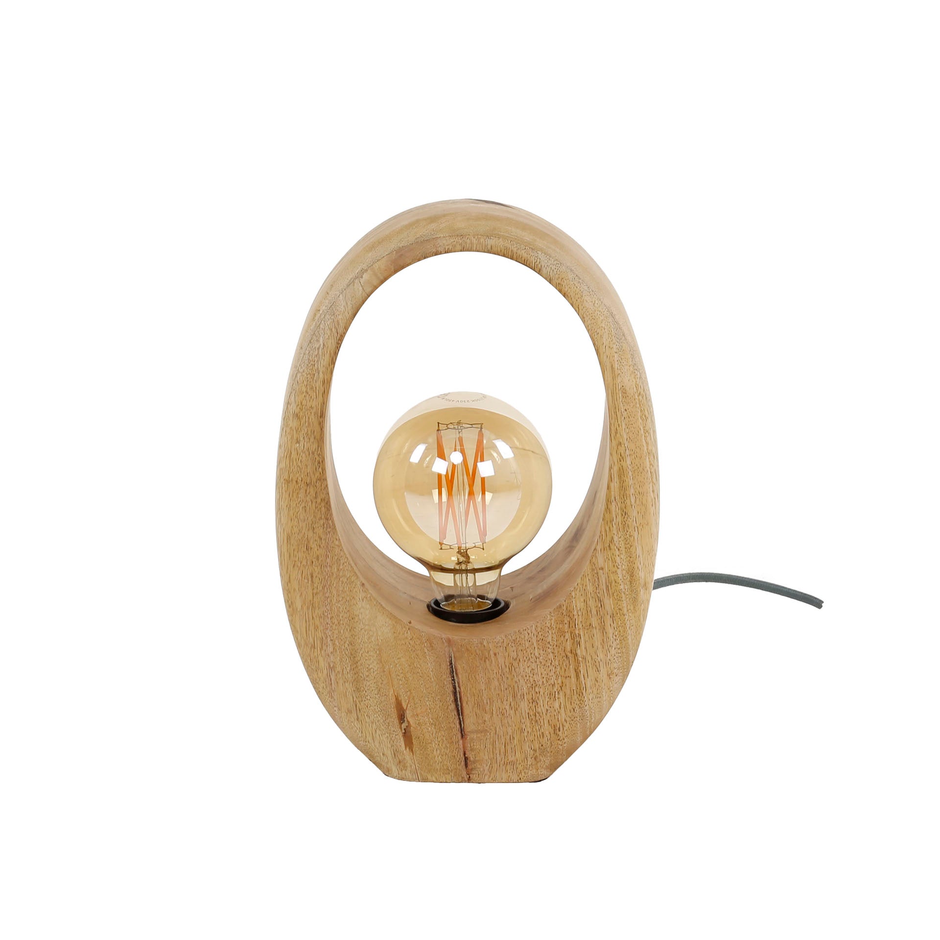 Arvona tafellamp met 1 lichtpunt van massief mangohout - 30 cm