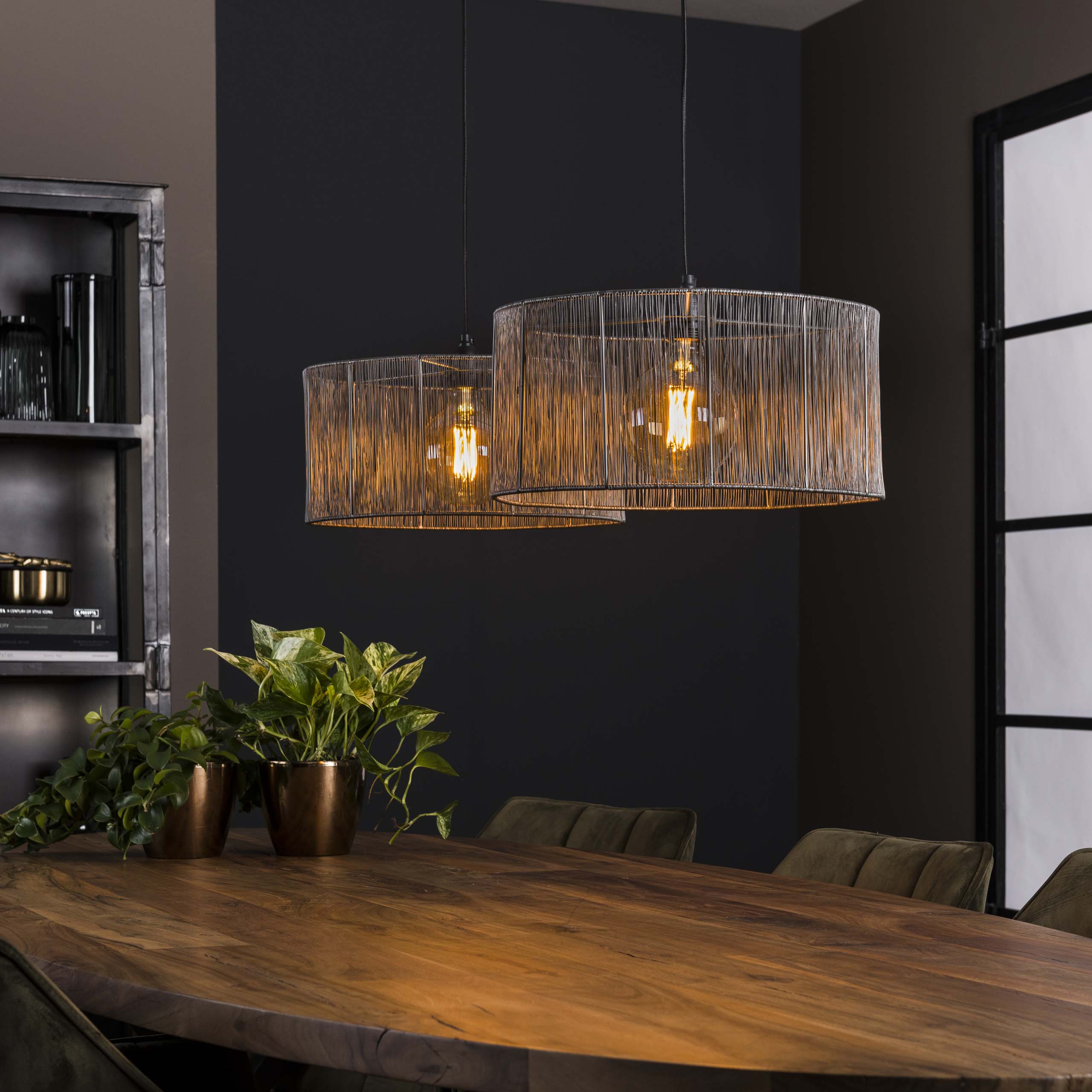 Strinea 2-lichts - Zwart nikkel hanglamp