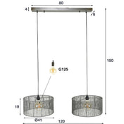 Strinea 2-lichts - Zwart nikkel hanglamp