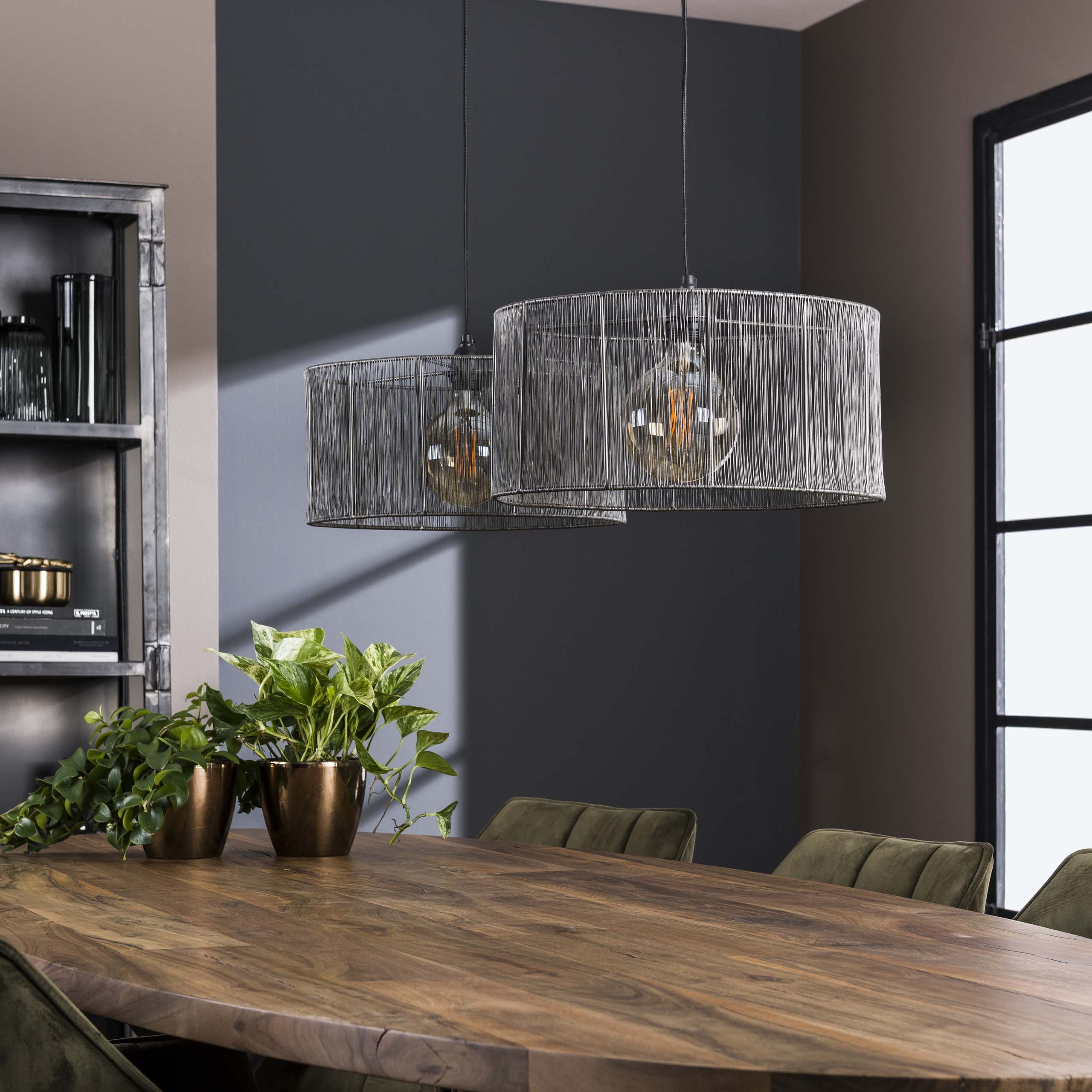 Strinea 2-lichts - Zwart nikkel hanglamp