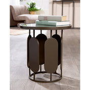 Tijdloze ambachtelijke ronde tafel - Luxe handgemaakt design in antraciet