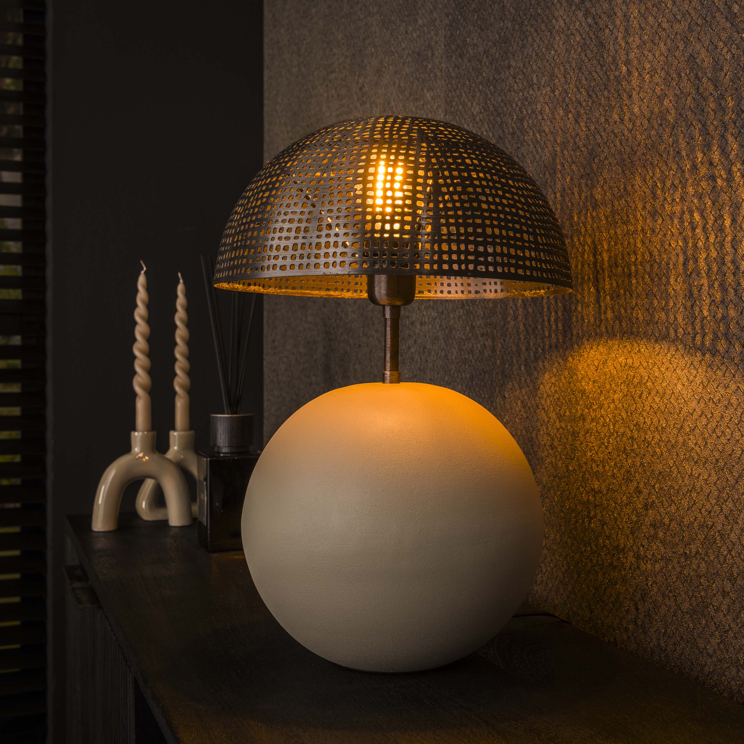 Sphera matte beige keramische tafellamp met 1 lichtpunt - 49 cm