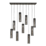 Tubara Mesh 5+4-lichts - Artic zwarte hanglamp