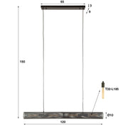 Tubara Mesh 4-lichts 120cm - Artic zwarte hanglamp