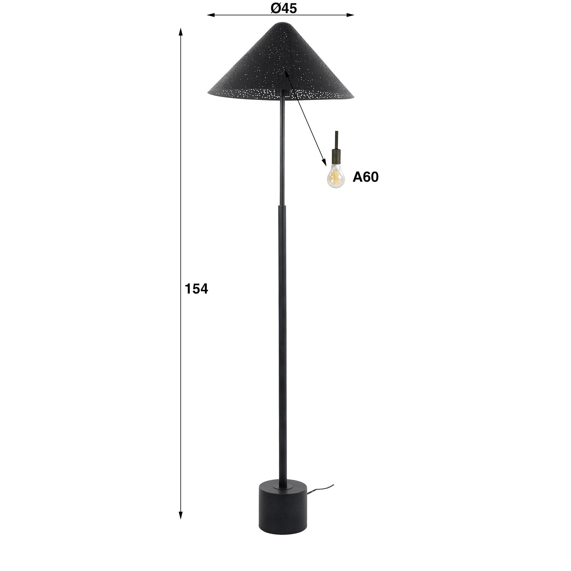 Kosara 1-lichts - antraciet vloerlamp