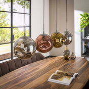 Stellora 4-lichts - Oude zilveren hanglamp