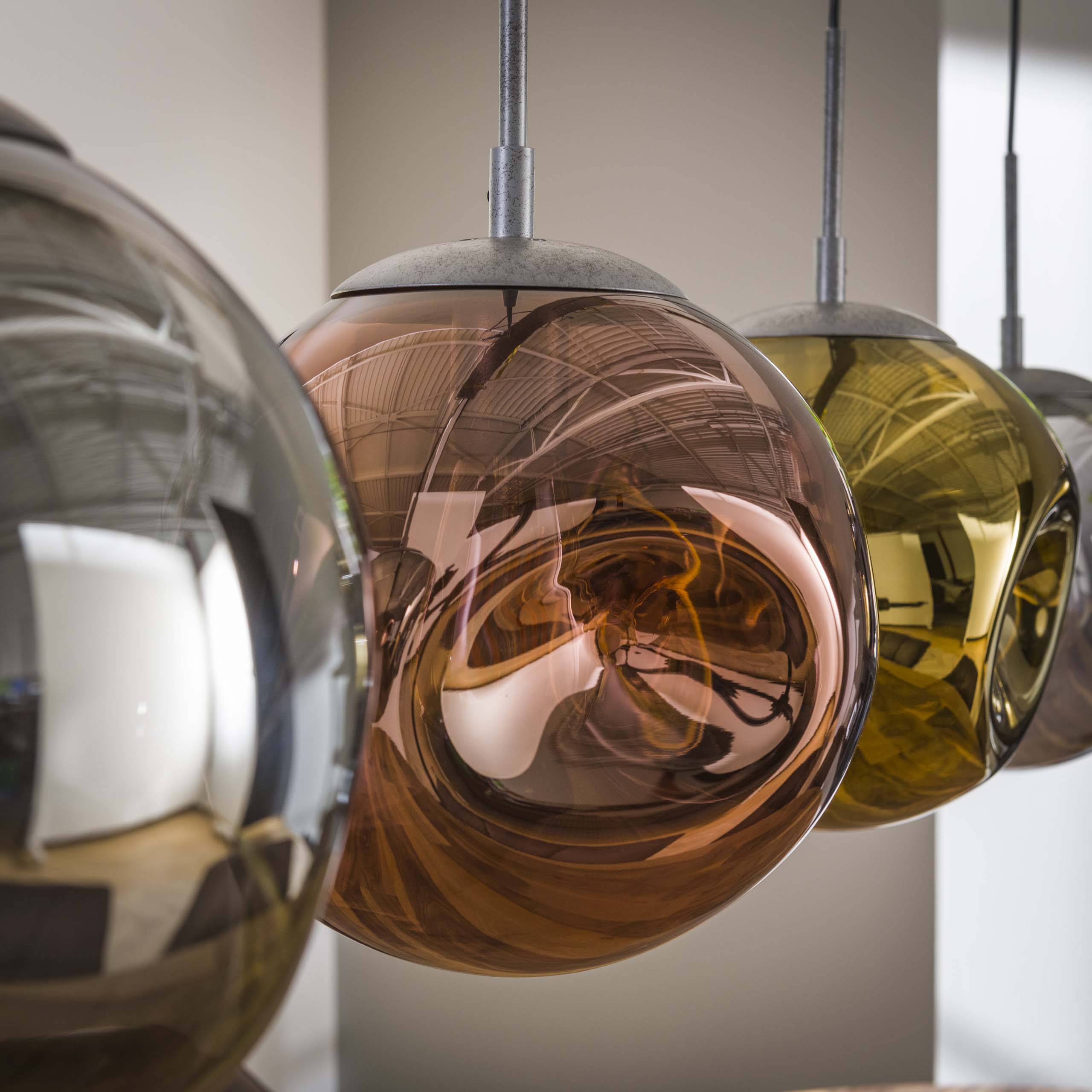 Stellora 4-lichts - Oude zilveren hanglamp